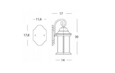 Applique In Basso Media E27 Sovil Rude Ruggine - 776/11