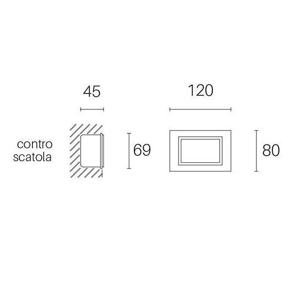 Incasso Parete Aperto 3w Led 4000k Sovil Spina Grafite - 99190/16