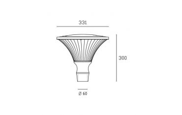 Testa-palo D.60 50w Led 3000k Sovil Soriano Bianco - 98254/02