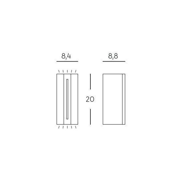 Applique Bi-emissione 4wx2+3w Led 4000k Sovil Vision Bianco - 99123/02