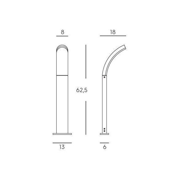 Paletto 15w Led 4000k Sovil Virgola Grafite - 99199/16