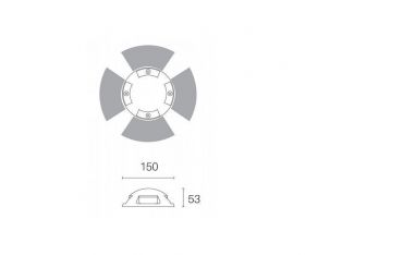 Calpestabile Piccola 4 Vie 10w Led 4000k Sovil Upper Grafite - 99211/16