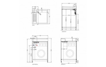 Lavatoio Copri Lavatrice con Vasca Sinistra Domestica Colavene 106x60x90 - DL1062B