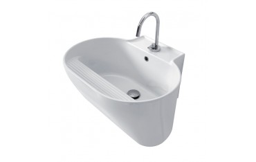 Lavabo Sospeso o Da Appoggio Tino Colavene 60x50x30 Bianco Lucido - LATN6050