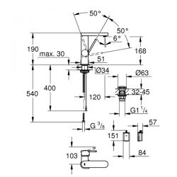 Miscelatore Lavabo Grohe PLUS con Display Cromo - 23848003