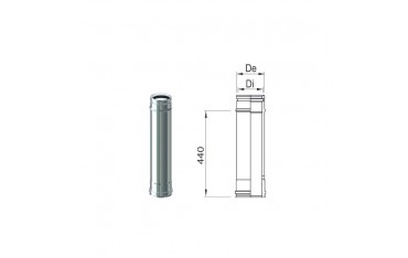 Tubo PP Inox 80/100 da 250 mm