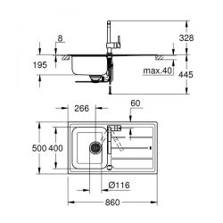 Set Lavello e Miscelatore Minta Grohe Acciaio Inox - 31573SD0