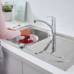 Set Lavello e Miscelatore Eurosmart Grohe Acciaio Inox - 31565SD0