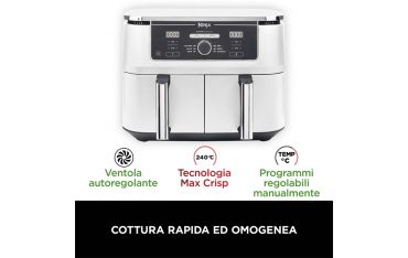 Friggitrice Ad Aria Ninja Dual Zone Max Da 9,5 L - Bianco - Ninja - NNJ.AF400EUWH