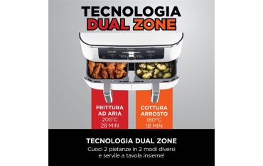 Friggitrice Ad Aria Ninja Dual Zone Max Da 9,5 L - Bianco - Ninja - NNJ.AF400EUWH