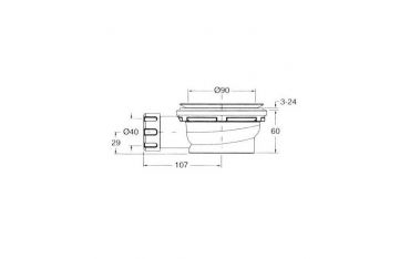 Piletta Sifone Ponsi Ø 90 mm Senza Tappo Cromato - BR PIL 3