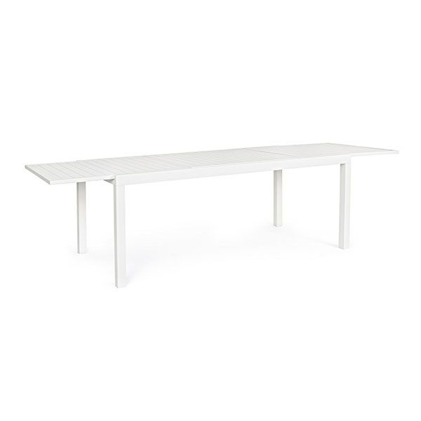 Tavolo da Giardino Rettangolare Allungabile Bizzotto Hilde 200-300X100X75CM in Alluminio Colore Bianco - 0663403