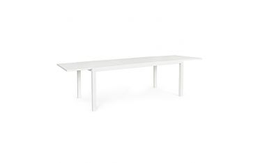 Tavolo da Giardino Rettangolare Allungabile Bizzotto Hilde 200-300X100X75CM in Alluminio Colore Bianco - 0663403