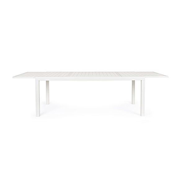 Tavolo da Giardino Rettangolare Allungabile Bizzotto Hilde 200-300X100X75CM in Alluminio Colore Bianco - 0663403