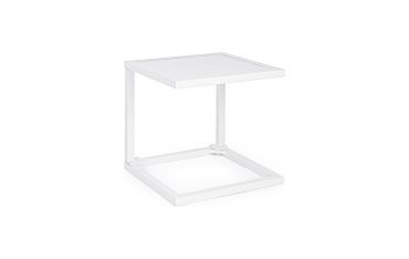 Tavolino da Giardino Rettangolare Fisso Bizzotto Hilde 40X40X40CM in Alluminio Colore Bianco - 0662915
