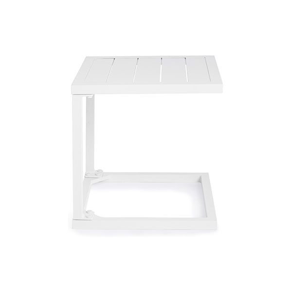 Tavolino da Giardino Rettangolare Fisso Bizzotto Hilde 40X40X40CM in Alluminio Colore Bianco - 0662915