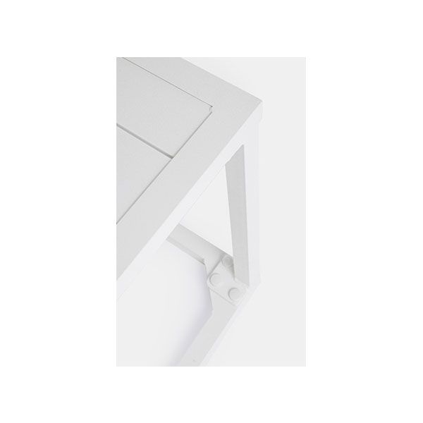 Tavolino da Giardino Rettangolare Fisso Bizzotto Hilde 40X40X40CM in Alluminio Colore Bianco - 0662915
