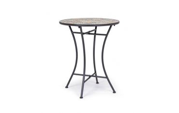 Tavolo da Giardino Rotondo Bizzotto Naxos D60X75CM in Acciaio e Ceramica - 0806084