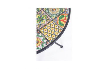 Tavolo da Giardino Rotondo Bizzotto Naxos D60X75CM in Acciaio e Ceramica - 0806084