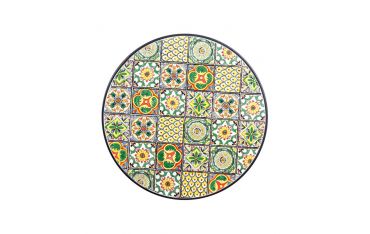 Tavolo da Giardino Rotondo Bizzotto Naxos D60X75CM in Acciaio e Ceramica - 0806084