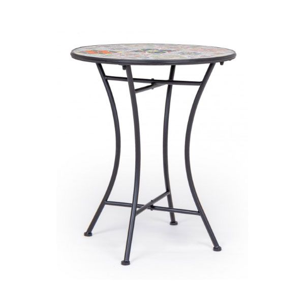 Tavolo Rotondo da Giardino Bizzotto Paloma in Acciaio e Ceramica D60CM - 0806086