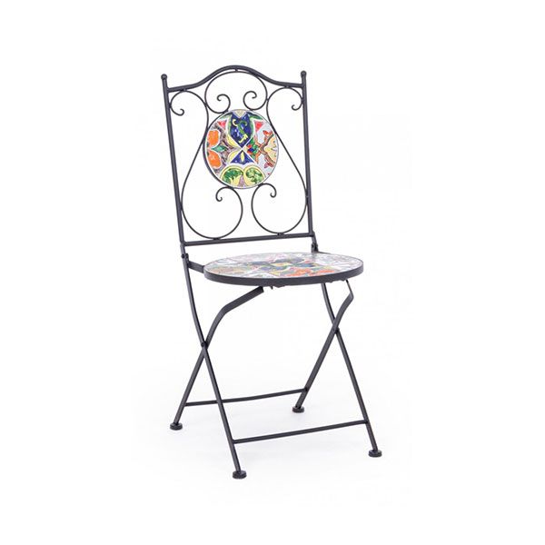 Sedia Pieghevole da Giardino Bizzotto Paloma in Acciaio e Ceramica - 0806087
