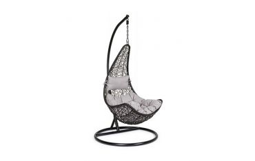 Poltrona Sospesa da Giardino con Cuscini Bizzotto Amirantes Nera - 0661778
