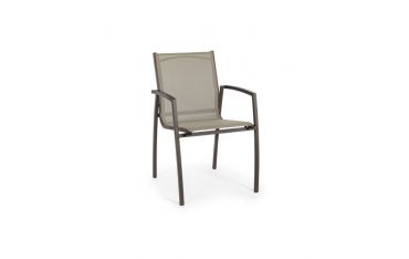 Sedia da Giardino con Braccioli Bizzotto Hilla in Alluminio Colore Coffee - 0662937