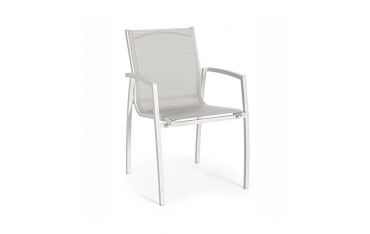 Sedia da Giardino con Braccioli Bizzotto Hilla in Alluminio Colore Bianco Cloud - 0662921