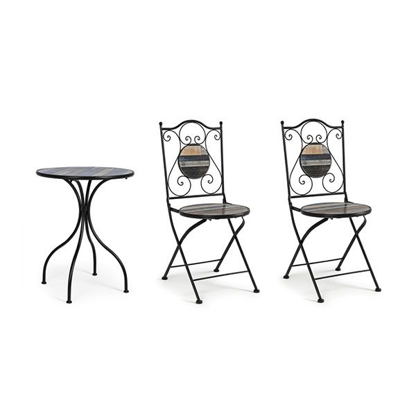Set per Esterno Bizzotto Huston in Acciaio e Ceramica 3PZ - 0806175