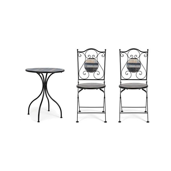 Set per Esterno Bizzotto Huston in Acciaio e Ceramica 3PZ - 0806175