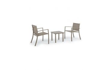 Set per Esterno Bizzotto Auri in Acciaio e Vetro Tortora 3PZ - 0662991