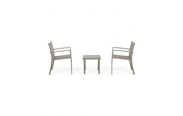 Set per Esterno Bizzotto Auri in Acciaio e Vetro Tortora 3PZ - 0662991