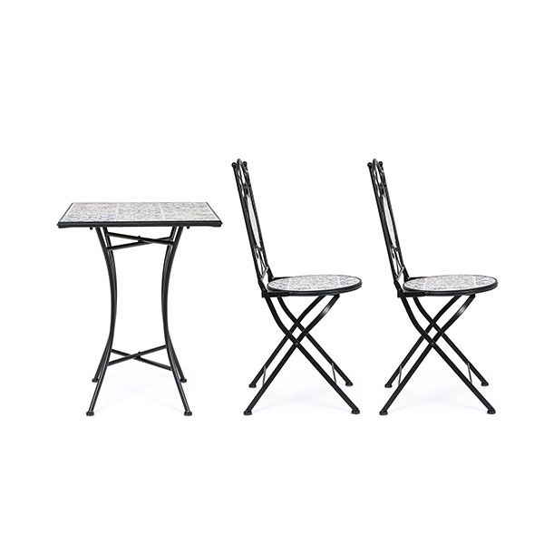 Set per Esterno Bizzotto Erice in Acciaio e Ceramica 3PZ - 0806148