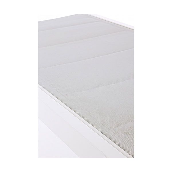 Lettino Prendisole Alto Bizzotto Hilde in Alluminio Seduta Imbottita e Ruote Colore Bianco Cloud - 0662914