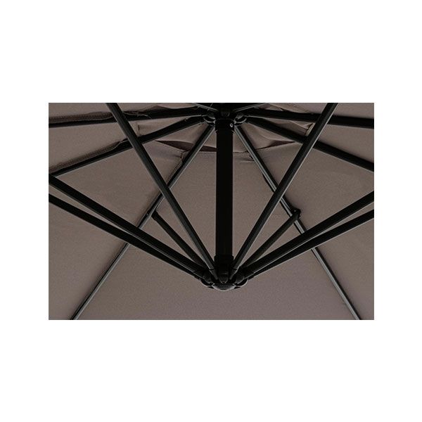 Ombrellone a Braccio Bizzotto Texas 3MT in Acciaio Verniciato Antracite Telo Poliestere Color Tortora - 0795699