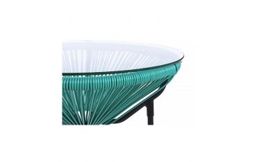 Tavolino da Giardino Bizzotto Parker D50CM in Fibra Sintetica e Vetro Colore Atol - 0802943